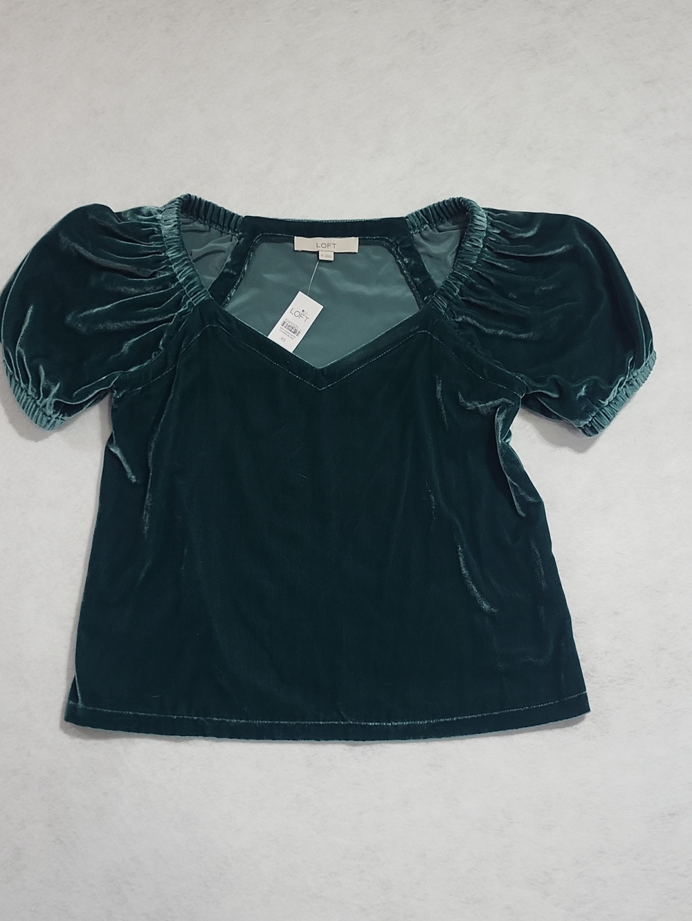 Womens Velvet/velour Feel Top Size xs. Green